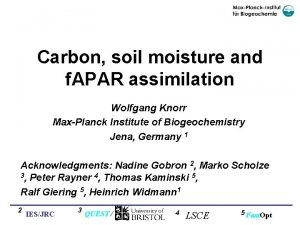 Carbon soil moisture and f APAR assimilation Wolfgang