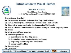 Introduction to Visual Plumes Walter E Frick Visual