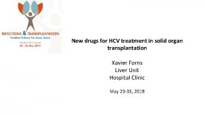 New drugs for HCV treatment in solid organ