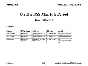 March 2012 doc IEEE 802 11 12376 On