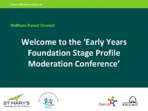 Welcome to the Early Years Foundation Stage Profile