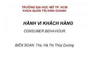 TRNG I HC M TP HCM KHOA QUN