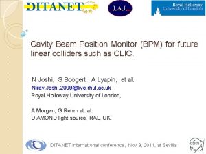 Cavity Beam Position Monitor BPM for future linear