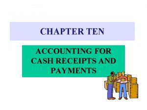 CHAPTER TEN ACCOUNTING FOR CASH RECEIPTS AND PAYMENTS