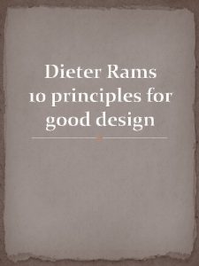 Dieter Rams 10 principles for good design Dieter