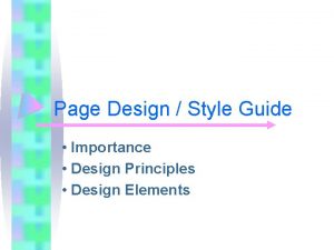 Page Design Style Guide Importance Design Principles Design