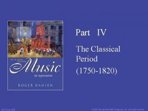 Part IV The Classical Period 1750 1820 Mc