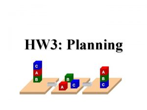 HW 3 Planning PDDL Planning Domain Description Language