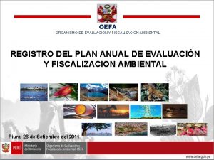 OEFA ORGANISMO DE EVALUACIN Y FISCALIZACIN AMBIENTAL REGISTRO