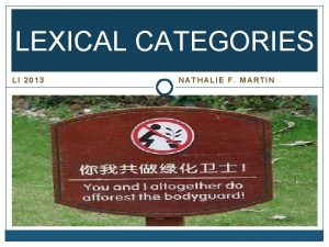 Lexical category
