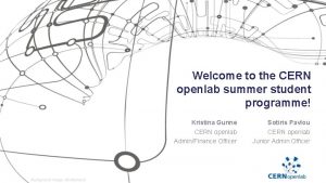 Cern openlab summer student programme