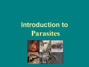 Introduction to Parasites Introduction A parasite is an