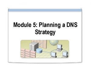 Module 5 Planning a DNS Strategy Overview Planning