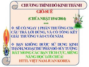 CHNG TRNH KINH THNH GISU CHA NHT 15