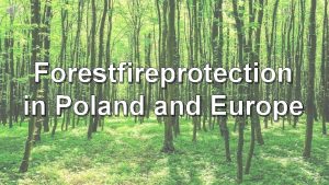 Forestfireprotection in Poland Europe As you step foot