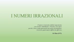 Numeri irrazionali trascendenti