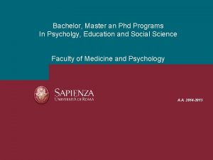 Bachelor Master an Phd Programs In Psycholgy Education