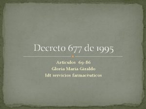 Decreto 677 de 1995