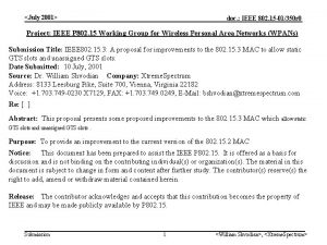 July 2001 doc IEEE 802 15 01350 r