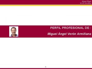 Miguel ngel Vern Armiana PERFIL PROFESIONAL DE Miguel