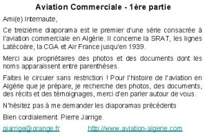 Aviation Commerciale 1re partie Amie Internaute Ce treizime