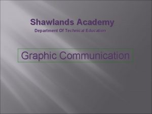 Shawlands Academy Department Of Technical Education Graphic Communication