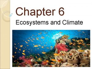 Chapter 6 Ecosystems and Climate Weather vs Climate