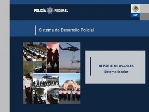 Sistema de Desarrollo Policial REPORTE DE AVANCES Sistema