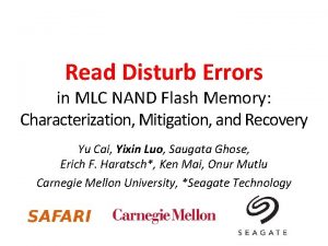 Read Disturb Errors in MLC NAND Flash Memory