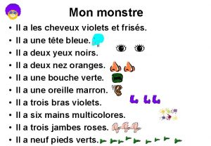 Mon monstre Il a les cheveux violets et