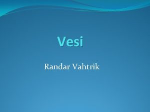 Vesi Randar Vahtrik Sissejuhatus Vesi on elu alus