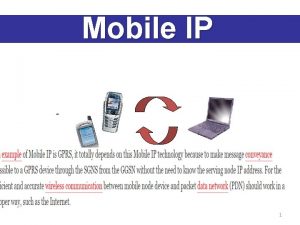 Mobile IP 1 What is Mobile IP Mobile