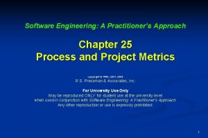 Software Engineering A Practitioners Approach Chapter 25 Process