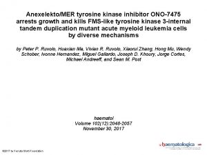 AnexelektoMER tyrosine kinase inhibitor ONO7475 arrests growth and