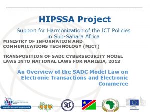 HIPSSA Project Support for Harmonization of the ICT