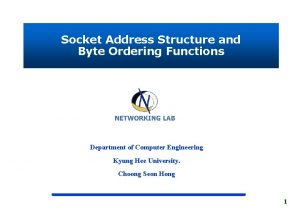 Socket Address Structure and Byte Ordering Functions Department