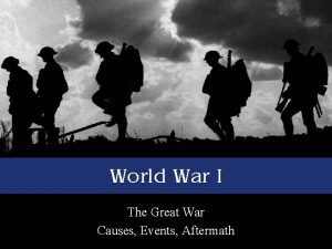 World War I The Great War Causes Events