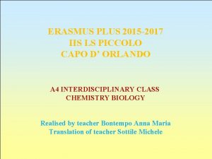 ERASMUS PLUS 2015 2017 IIS LS PICCOLO CAPO