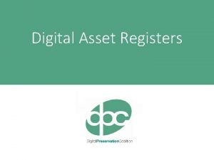 Digital asset register