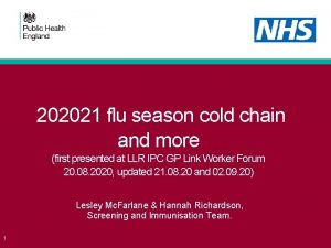 202021 flu season cold chain and more first