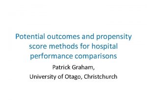 Potential outcomes and propensity score methods for hospital