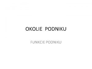 Funkcie podniku