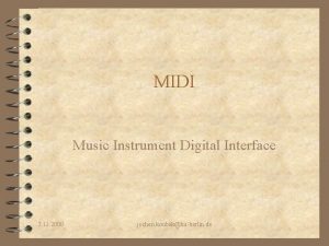 MIDI Music Instrument Digital Interface 3 11 2000