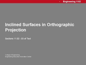 Inclined surfaces in orthographic projections