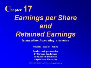 Chapter 17 Earnings per Share and Retained Earnings