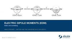 ELECTRIC DIPOLE MOMENTS EDM Static and oscillating HANS