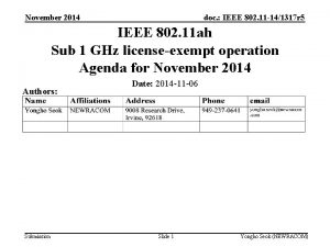 November 2014 doc IEEE 802 11 141317 r