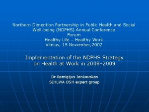 Northern Dimention Partnership in Public Health and Social