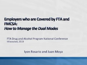 FTA Drug and Alcohol Program National Conference Milwaukee