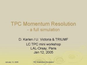 TPC Momentum Resolution a full simulation D Karlen